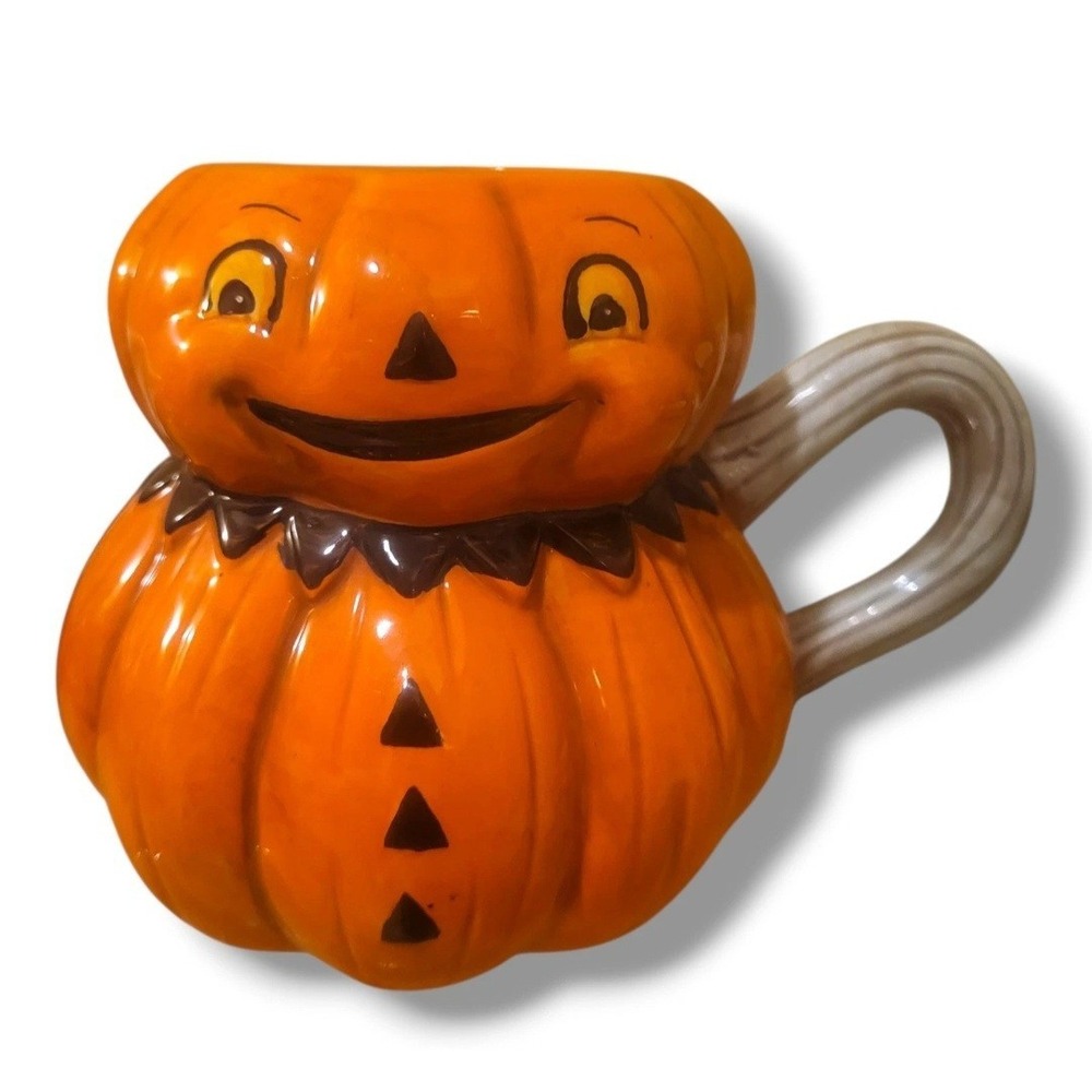 Johanna Parker Transpac Pumpkin Peeps Jack O Lantern Mug Halloween Vintage Style